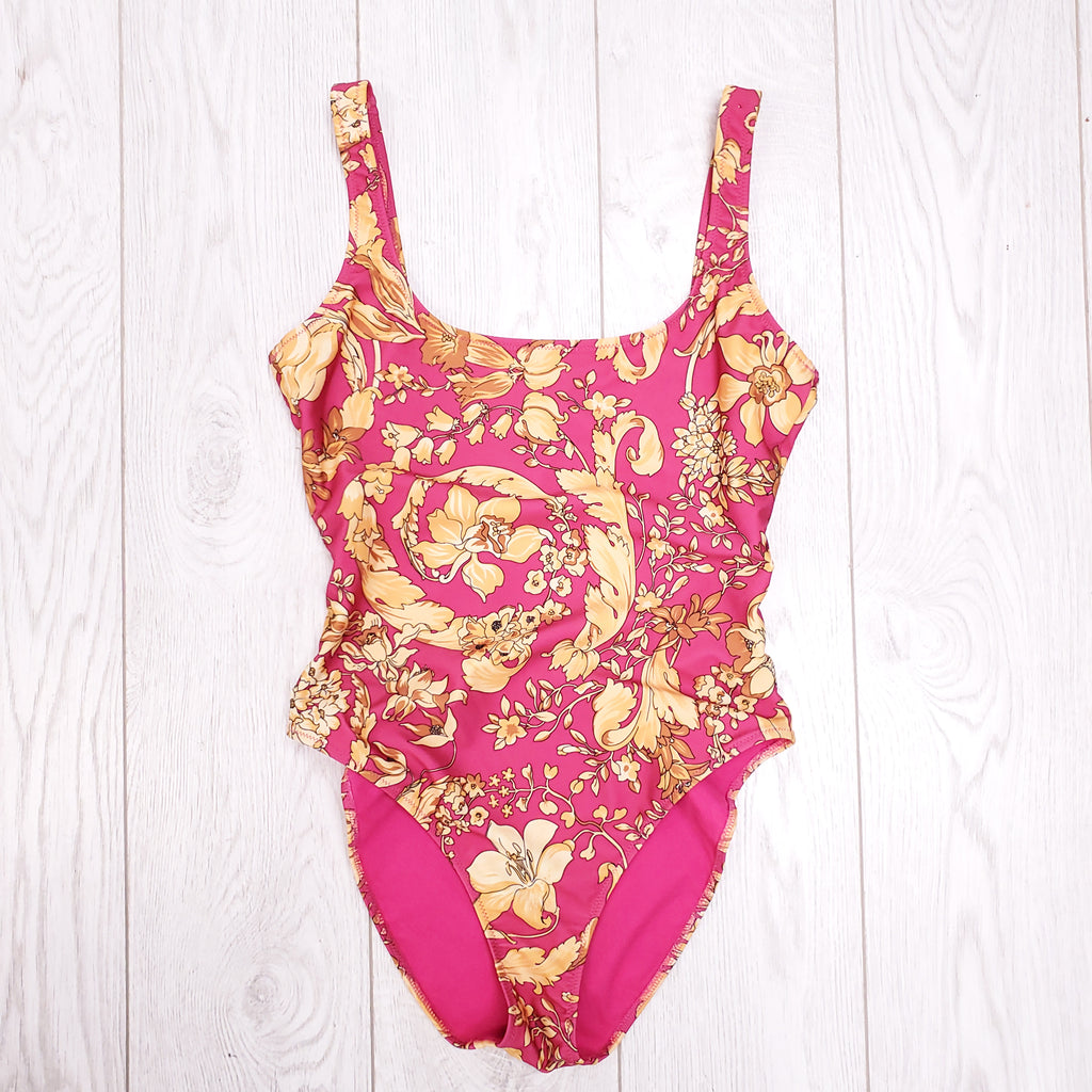 VERSACE PINK FLORAL SWIMSUIT - SIZE 1/S