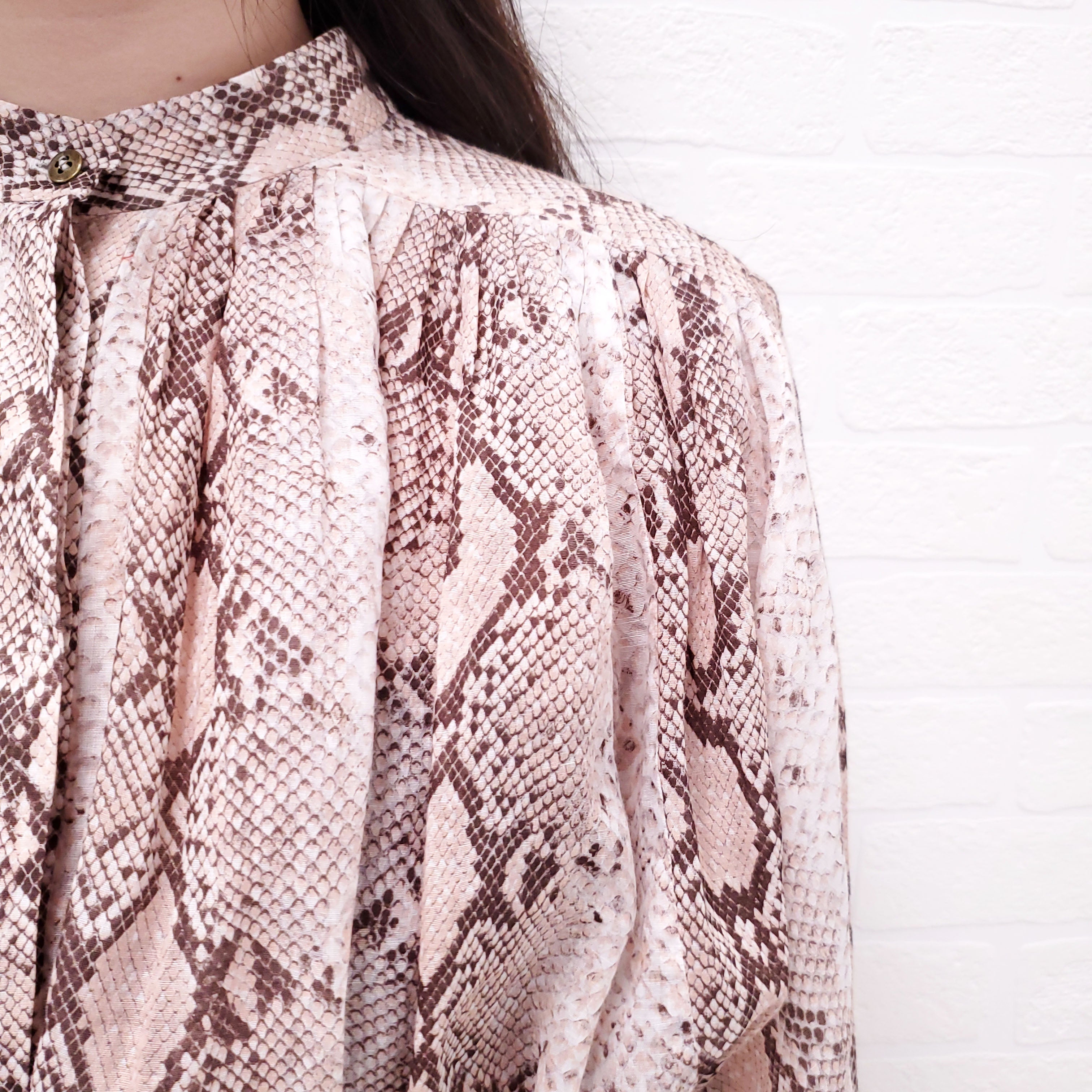 ZIMMERMANN SNAKE 'BELLITUDE BATWING' BLOUSE - SIZE 3/L