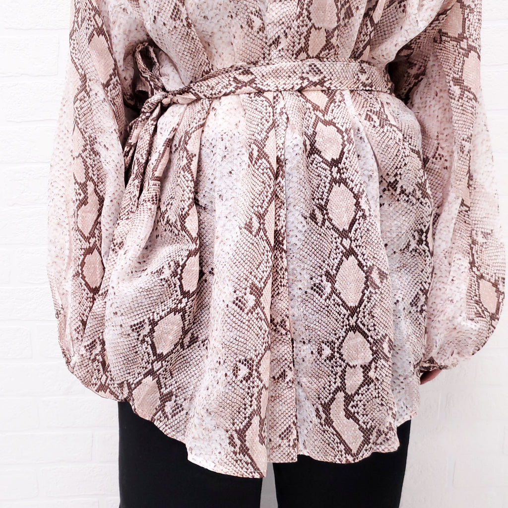 ZIMMERMANN SNAKE 'BELLITUDE BATWING' BLOUSE - SIZE 3/L