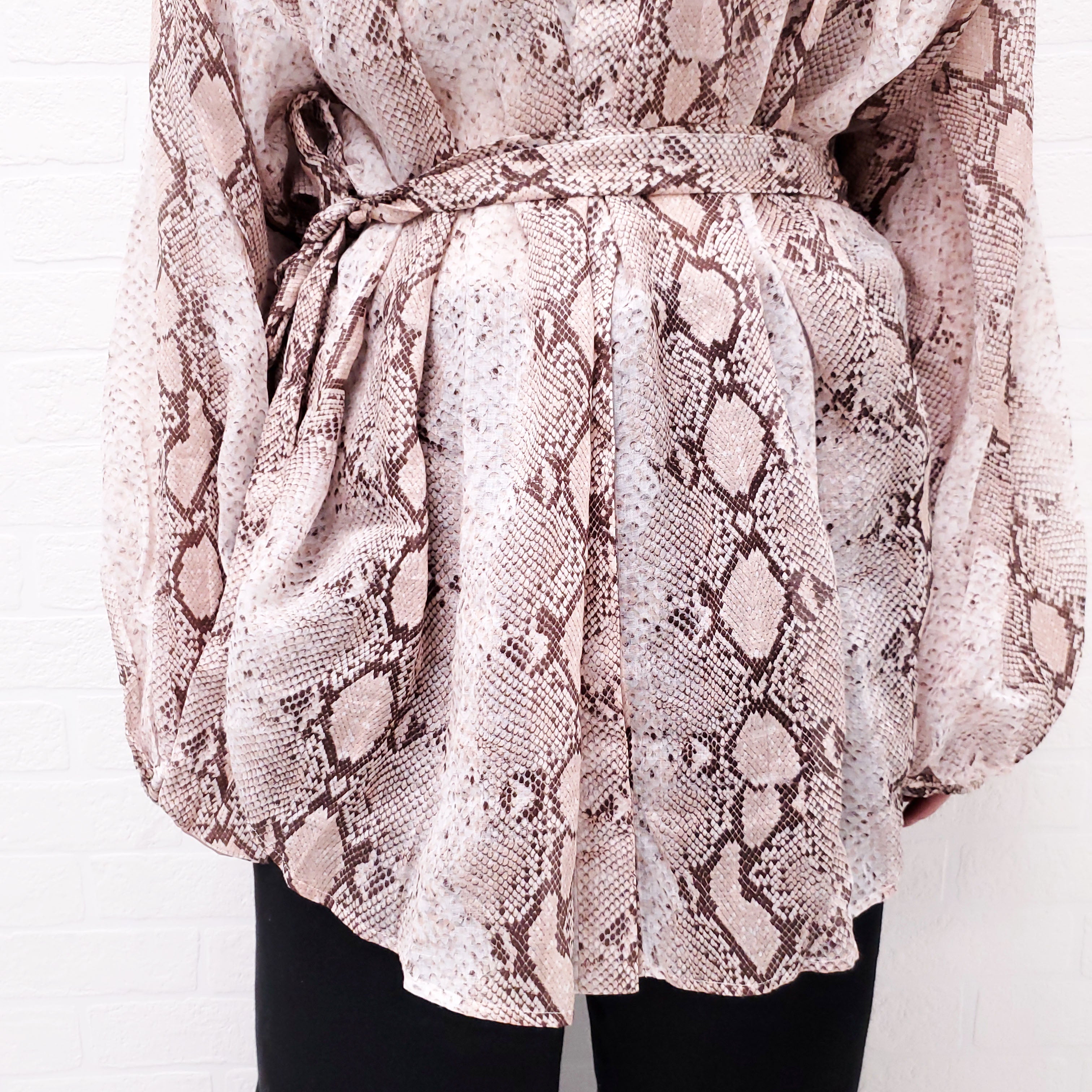 ZIMMERMANN SNAKE 'BELLITUDE BATWING' BLOUSE - SIZE 3/L