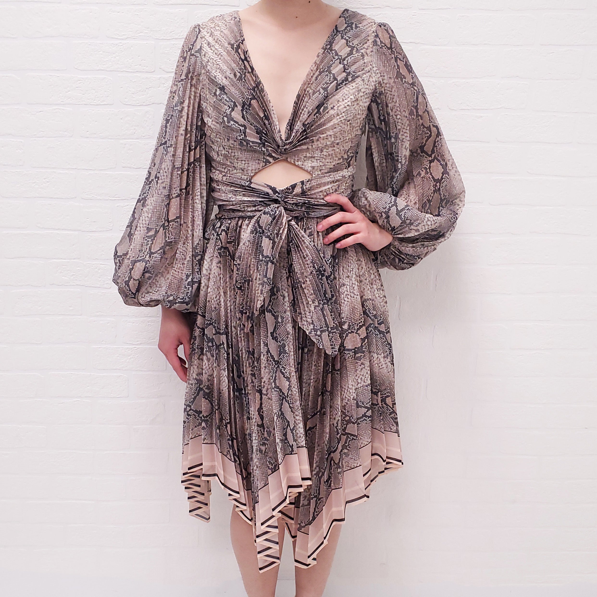 ZIMMERMANN SNAKE PRINT CUTOUT DRESS - SIZE 1