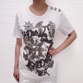 BALMAIN WHITE 'DIE FOR WHAT YOU LOVE' BEADED T-SHIRT - SIZE S