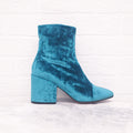 DRIES VAN NOTEN BLUE VELVET BOOTS - SIZE 37.5