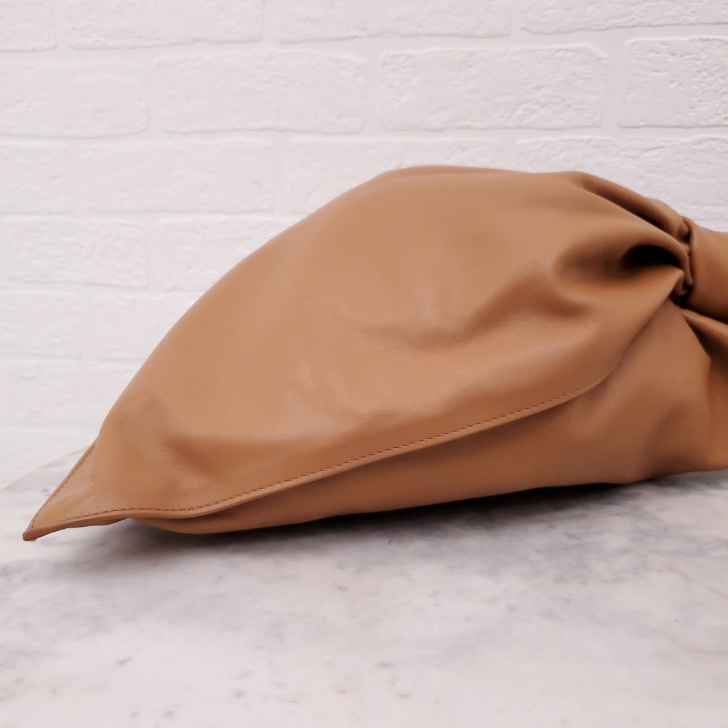 BOTTEGA VENETA TAN LEATHER TWIST BAG