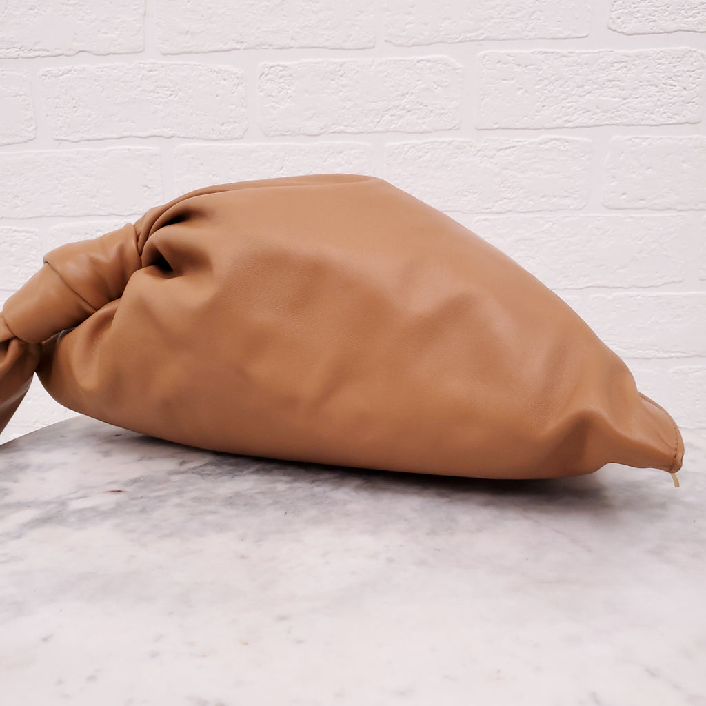 BOTTEGA VENETA TAN LEATHER TWIST BAG