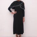 VALENTINO BLACK COLD SHOULDER LAYERED DRESS - SIZE 00