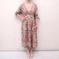 NATALIE MARTIN 'LAYLA DRESS' PiNK AND GREEN FLORAL - SIZE M