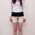 PROENZA SCHOULER BLACK AND WHITE LEATHER SHORTS - SIZE 2