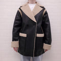 PROENZA SCHOULER WHITE LABEL BLACK FAUX SHERPA REVERSIBLE COAT - SIZE XS