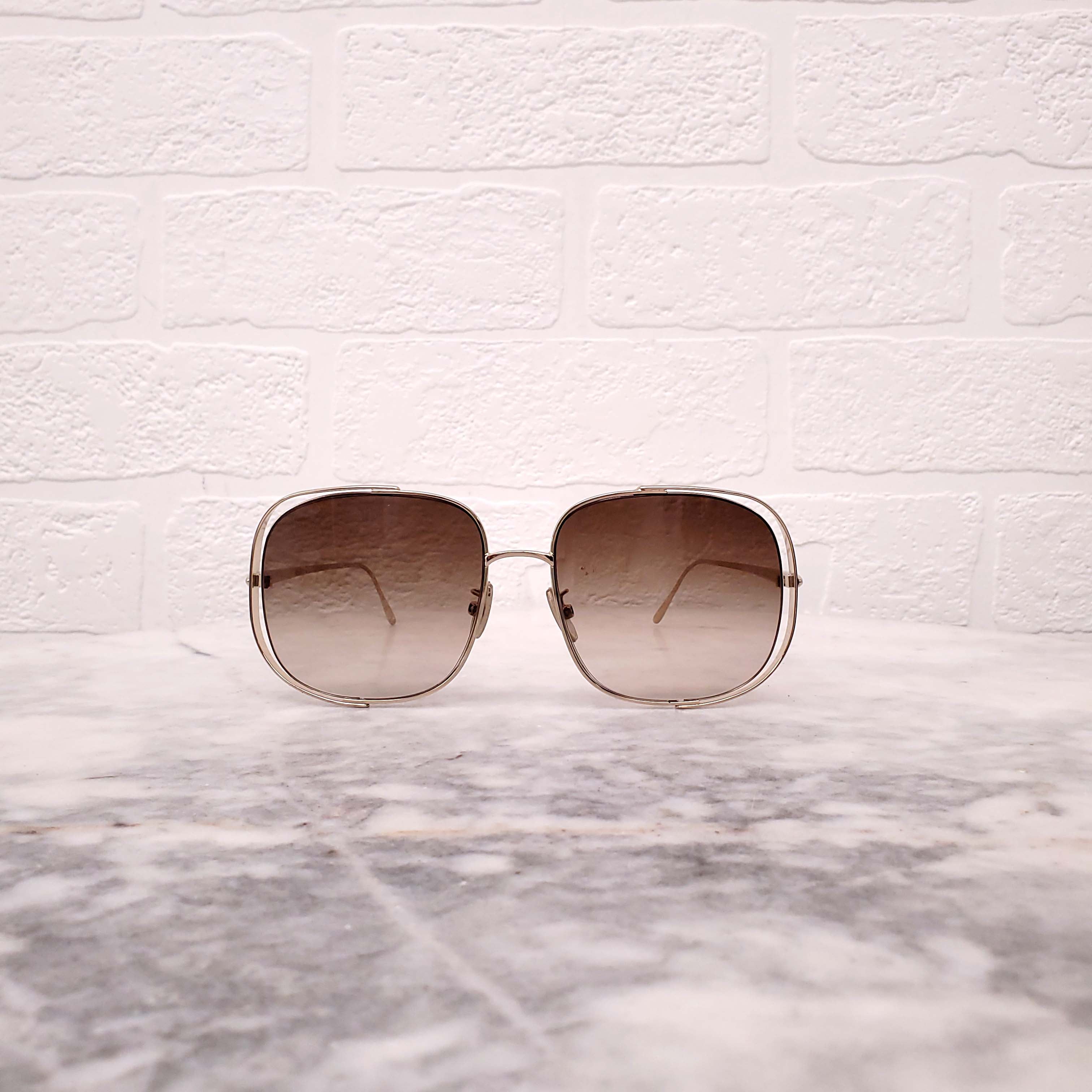 LOEWE LARGE GOLD FRAME SUNGLASSES