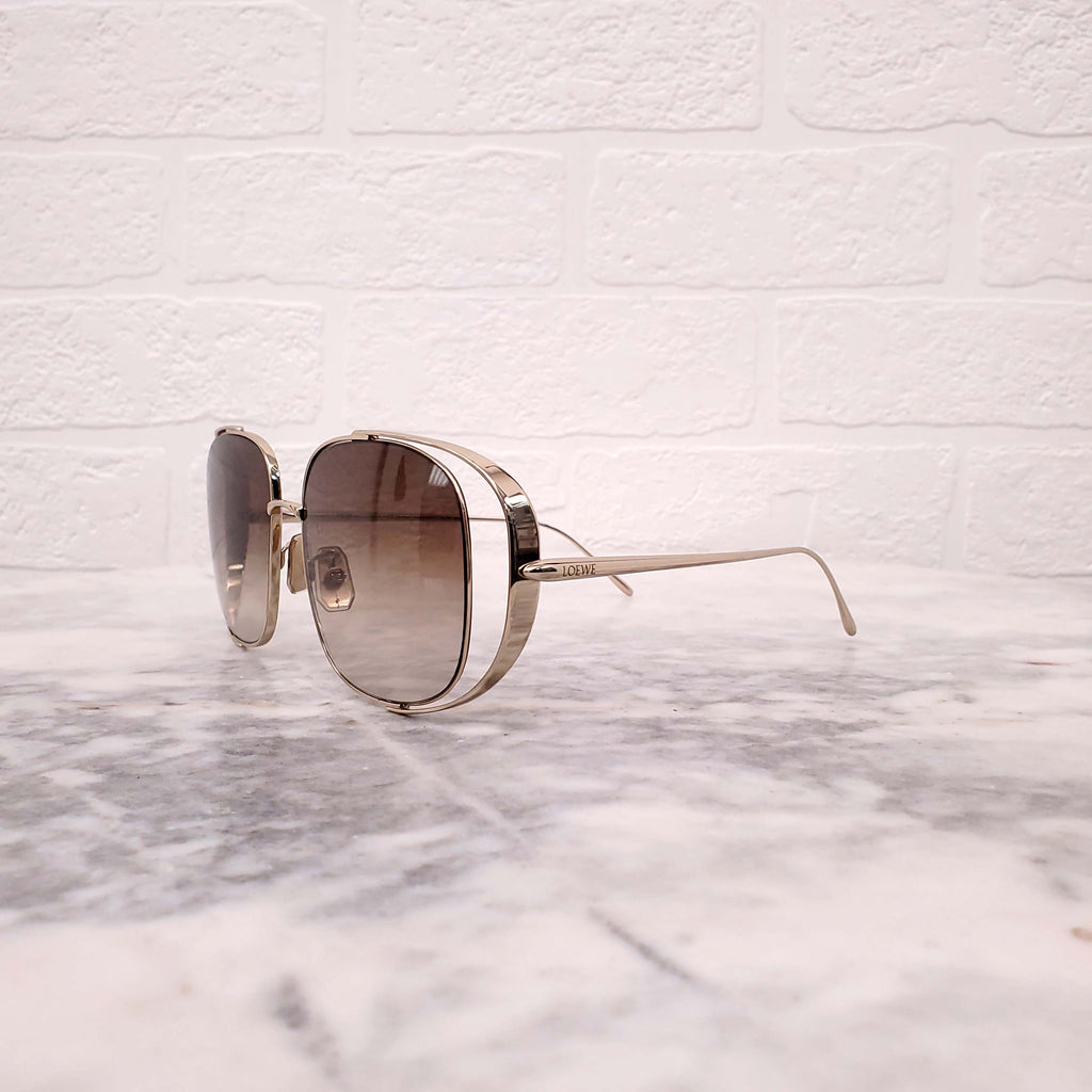 LOEWE LARGE GOLD FRAME SUNGLASSES