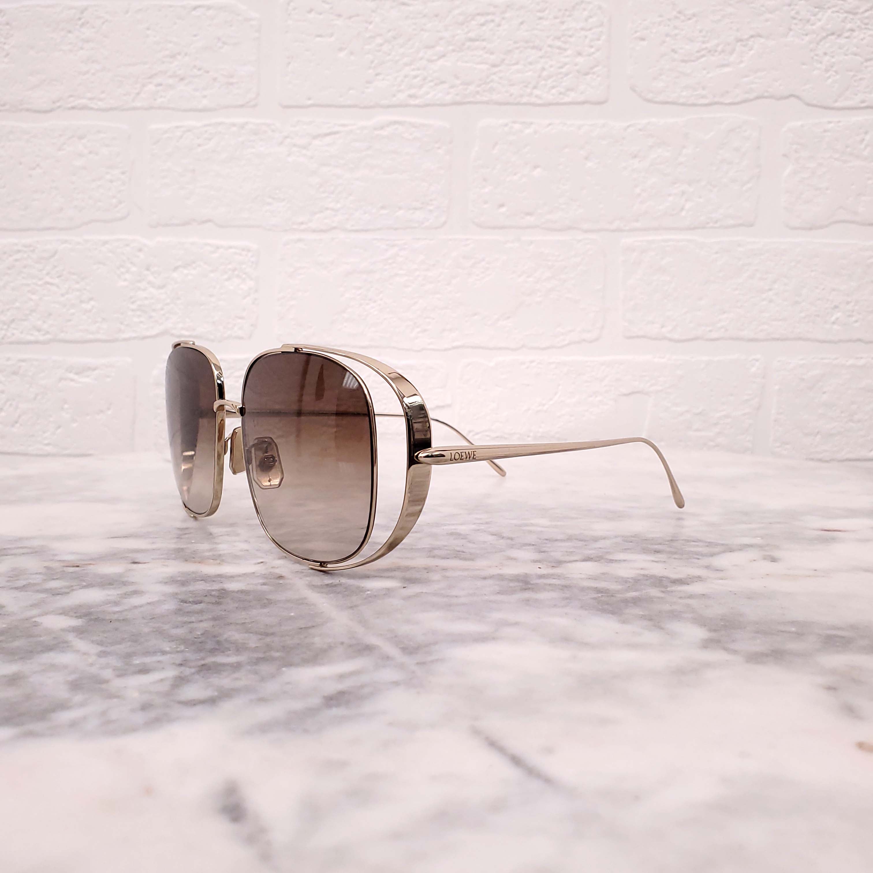 LOEWE LARGE GOLD FRAME SUNGLASSES