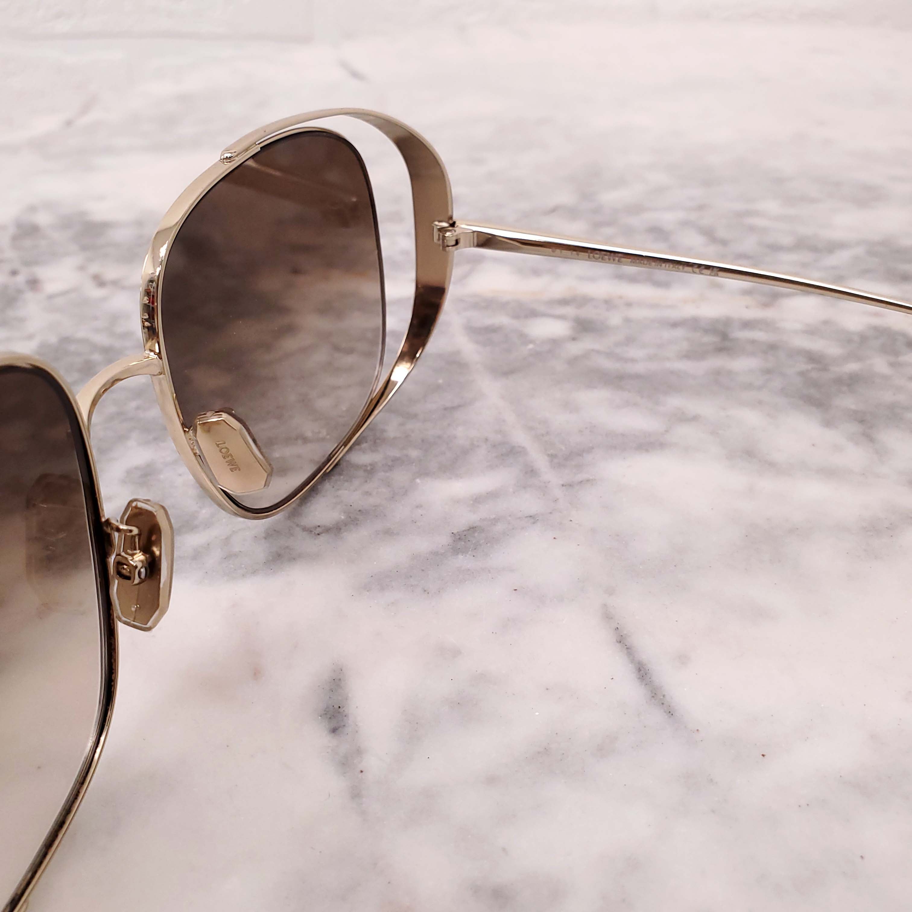 LOEWE LARGE GOLD FRAME SUNGLASSES