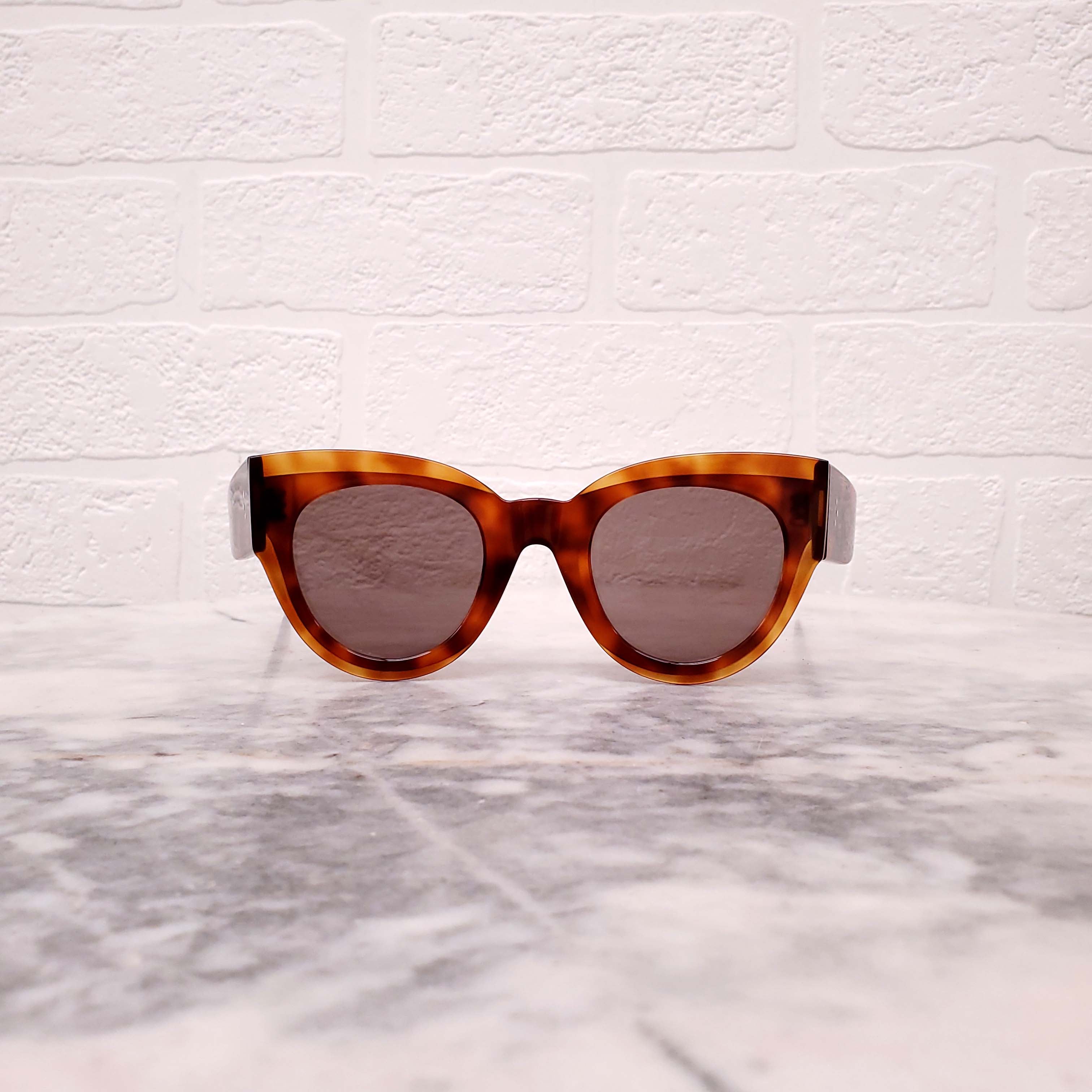 CELINE LIGHTWEIGHT BROWN TORTOISE SHELL SUNGLASSES
