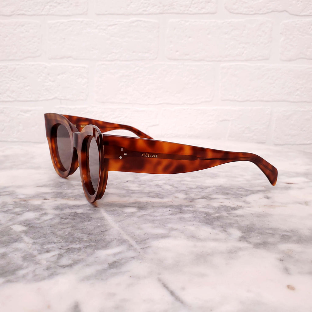 CELINE LIGHTWEIGHT BROWN TORTOISE SHELL SUNGLASSES