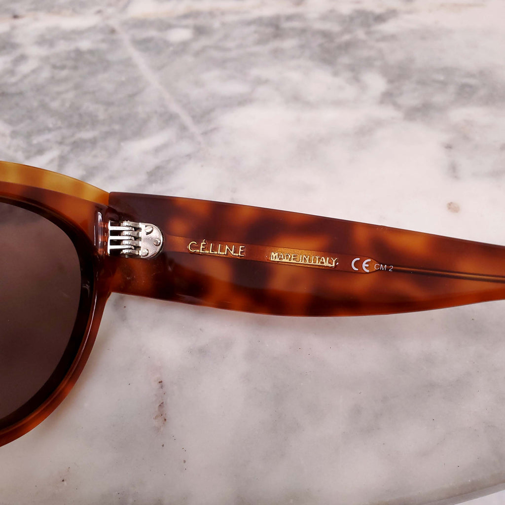 CELINE LIGHTWEIGHT BROWN TORTOISE SHELL SUNGLASSES