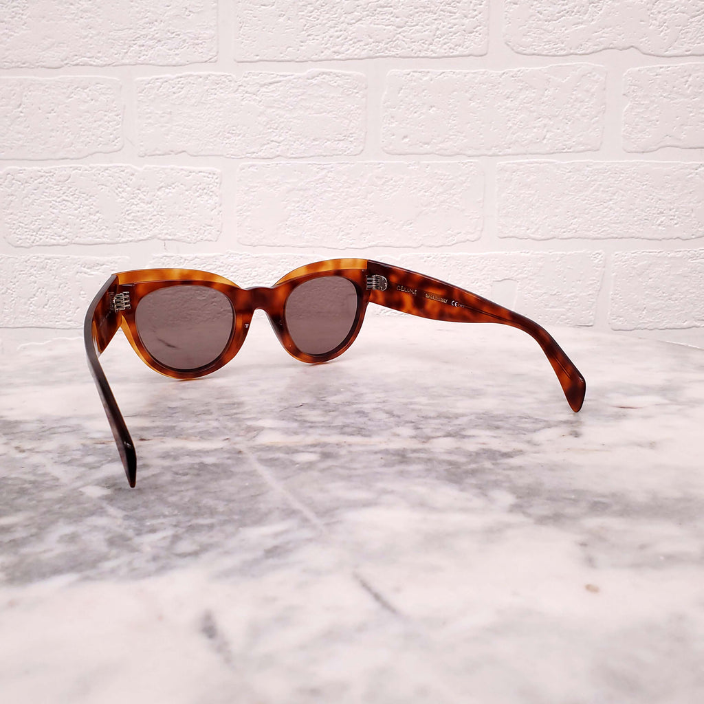 CELINE LIGHTWEIGHT BROWN TORTOISE SHELL SUNGLASSES