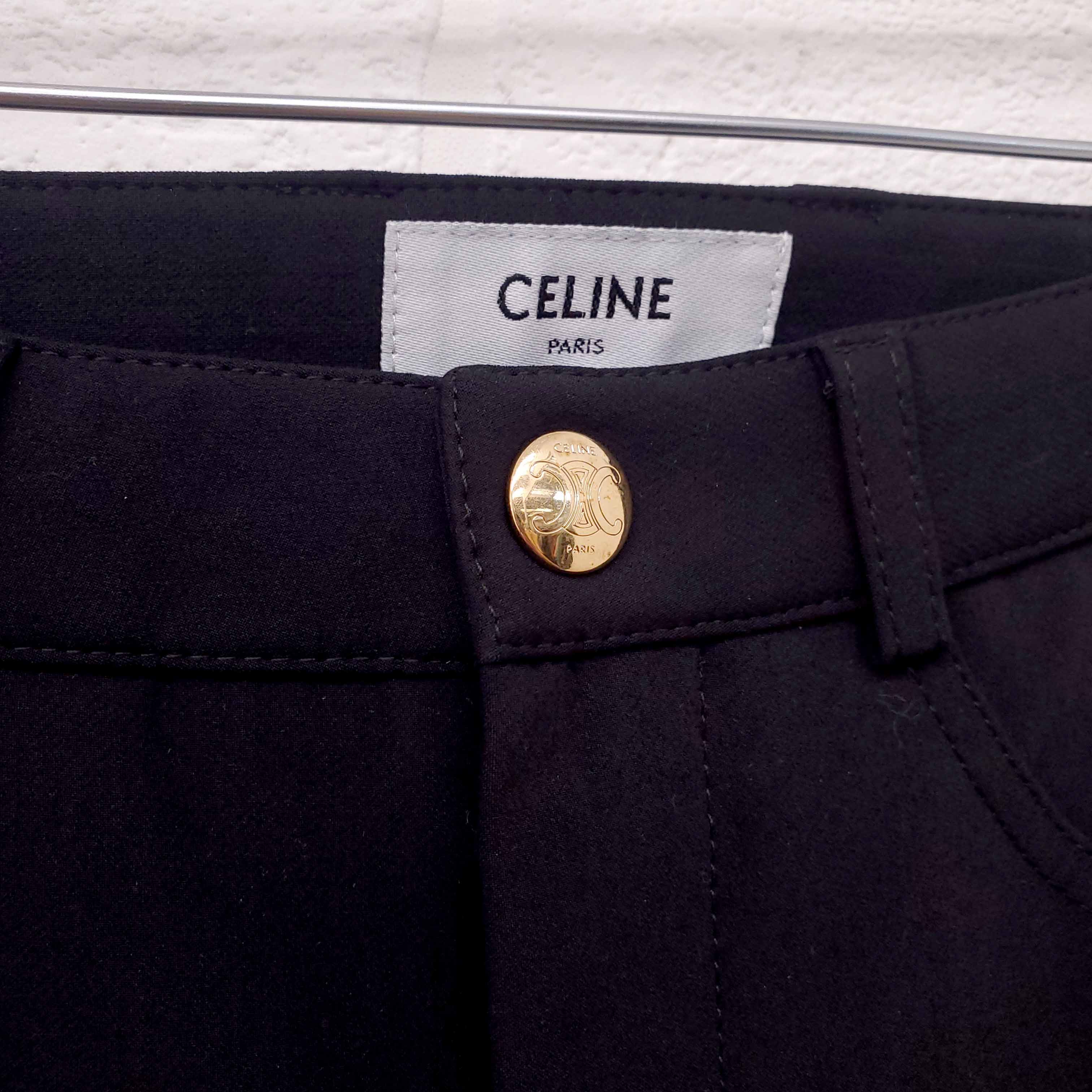CELINE BLACK LOGO RIDING PANT - SIZE 34