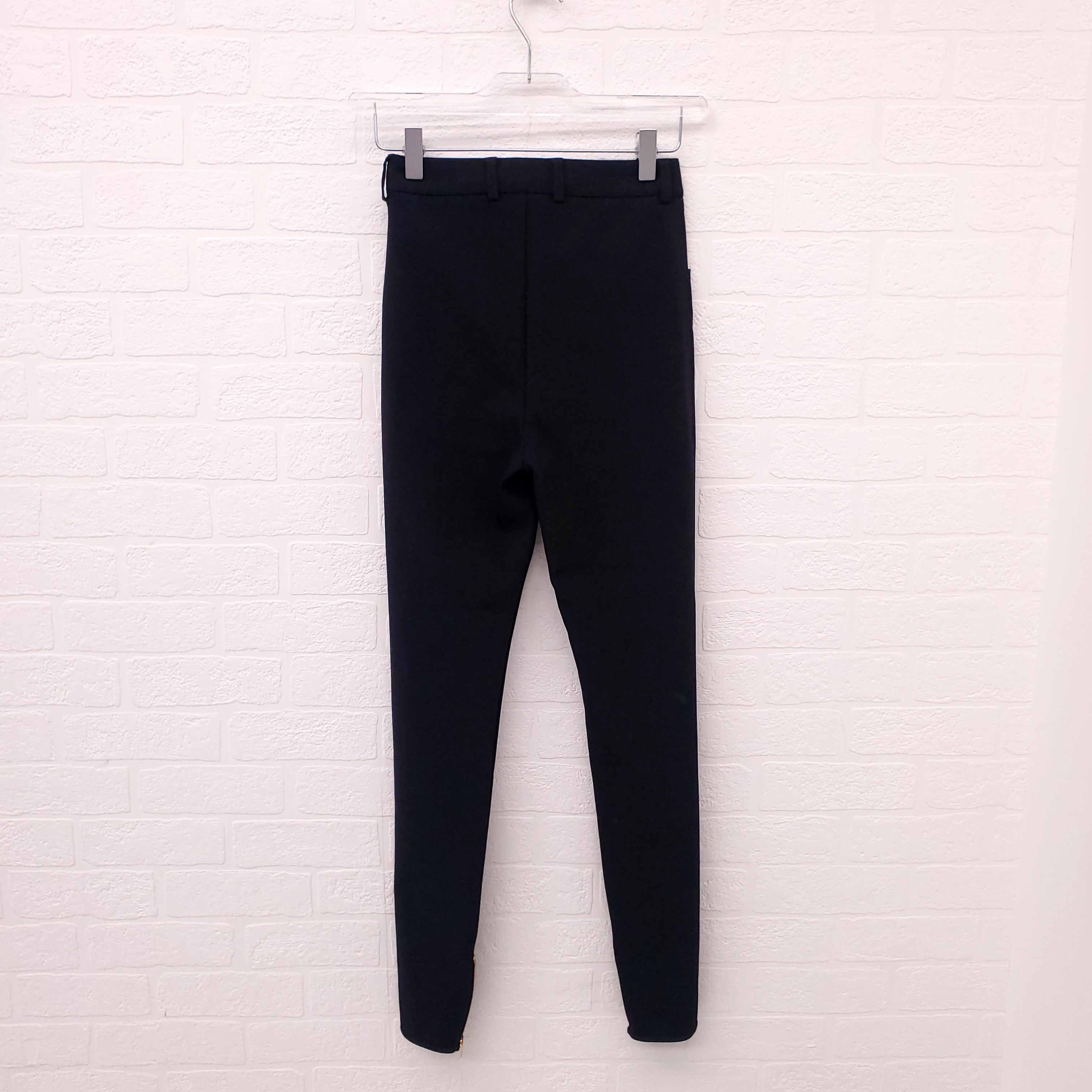 CELINE BLACK LOGO RIDING PANT - SIZE 34