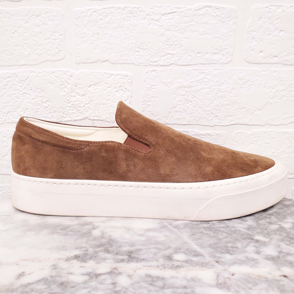 THE ROW CARAMEL SUEDE SLIP-ON SNEAKERS - SIZE 39