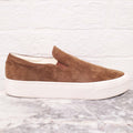 THE ROW CARAMEL SUEDE SLIP-ON SNEAKERS - SIZE 39