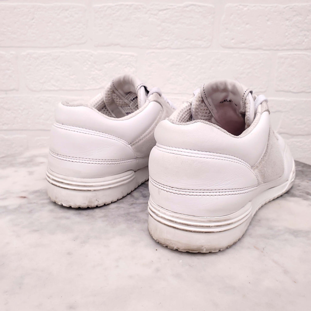 CHANEL WHITE AND SUEDE SNEAKERS WITH LOGO - SIZE 36