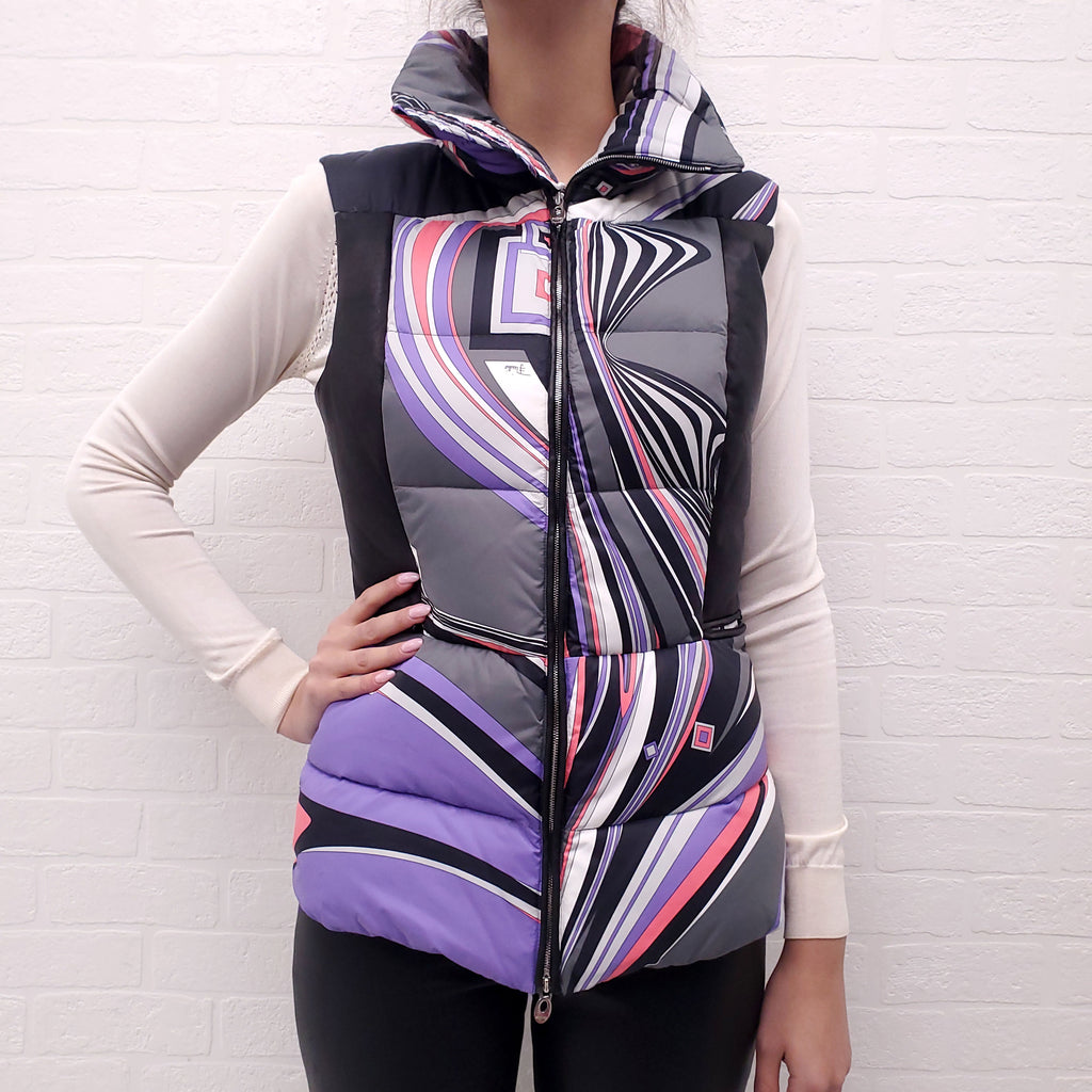 EMILIO PUCCI PATTERNED WINTER VEST - SIZE 8