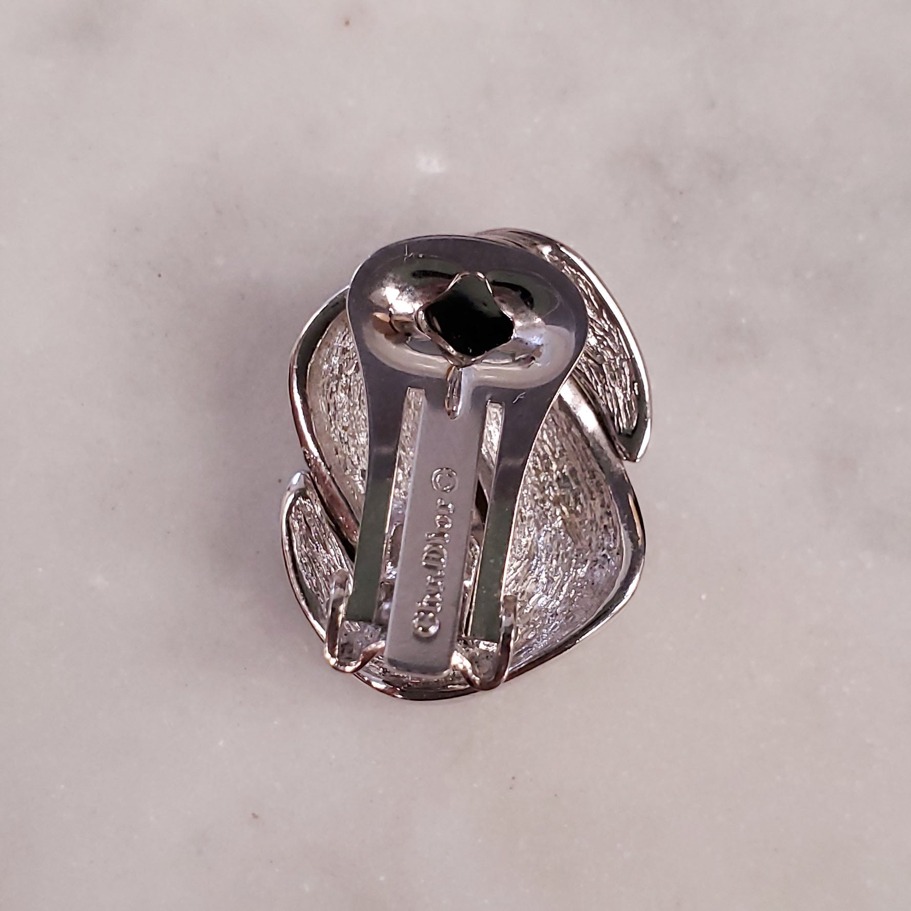 DIOR SILVER AND DIAMANTE EARRINGS