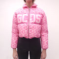 GCDS PINK PUFFER LOGO JACKET - SIZE XXS