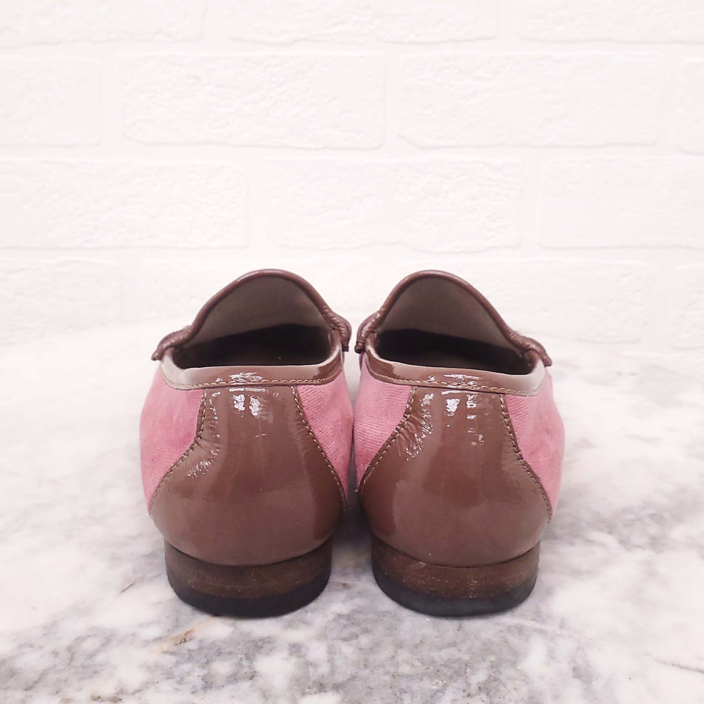 GUCCI PINK SUEDE LOAFERS - SIZE 36.5
