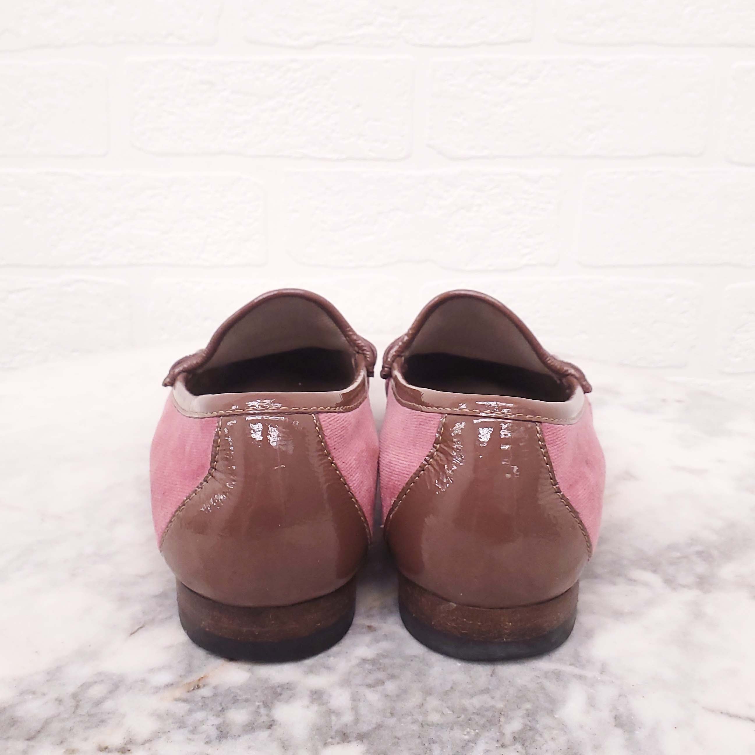 GUCCI PINK SUEDE LOAFERS - SIZE 36.5