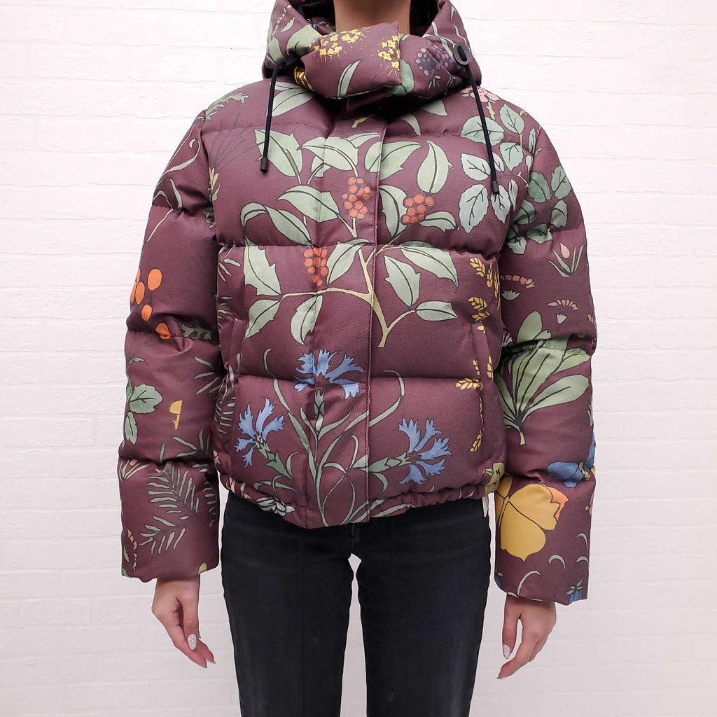 LOEWE BROWN PUFFER JACKET WITH REMOVABLE HOOD - SIZE 36