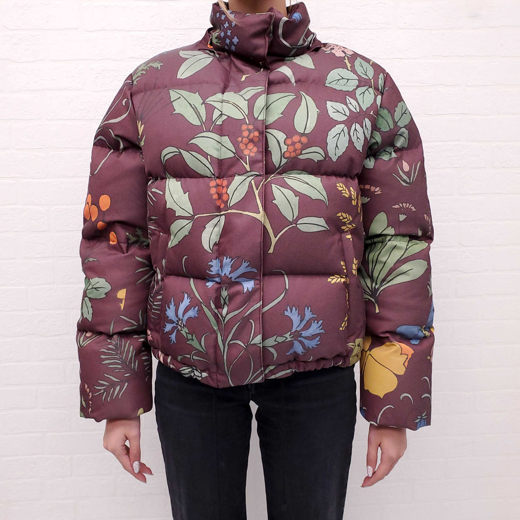 LOEWE BROWN PUFFER JACKET WITH REMOVABLE HOOD - SIZE 36