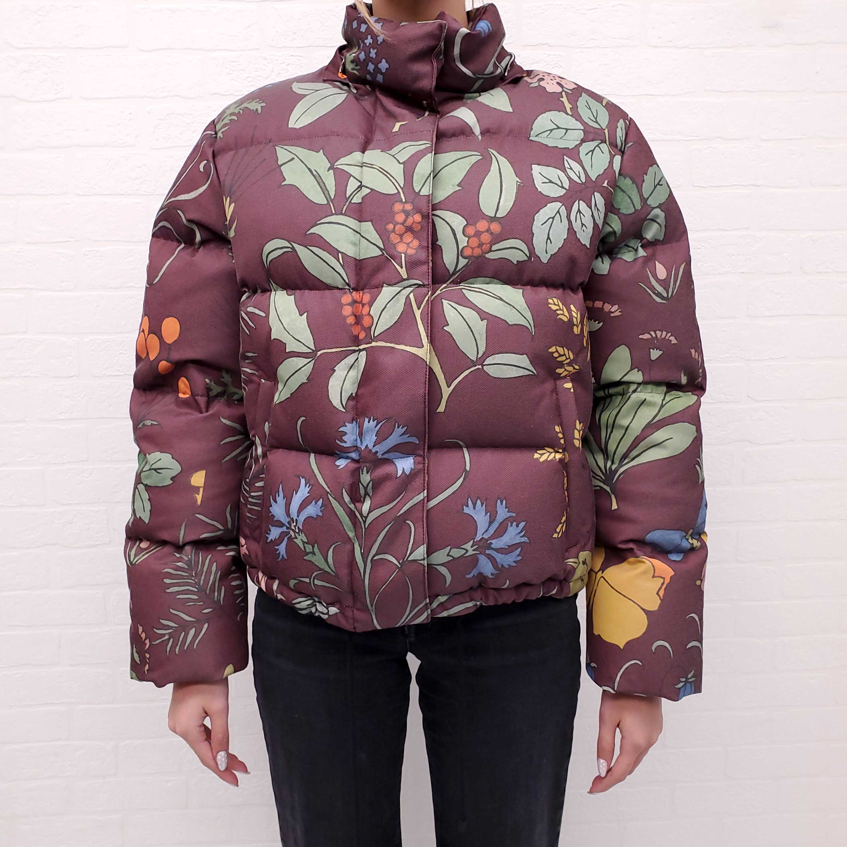 LOEWE BROWN PUFFER JACKET WITH REMOVABLE HOOD - SIZE 36