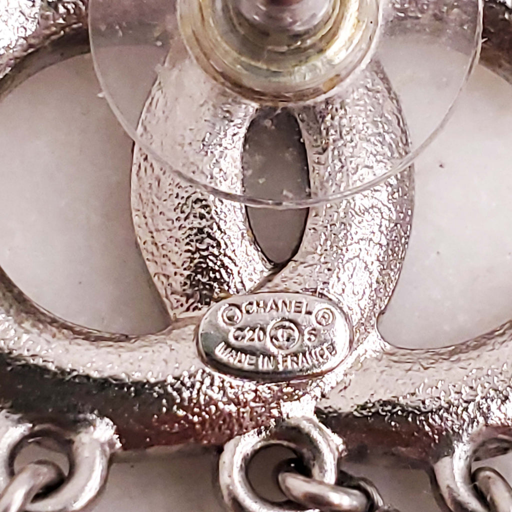 CHANEL CRYSTAL PEARL DROP EARRINGS