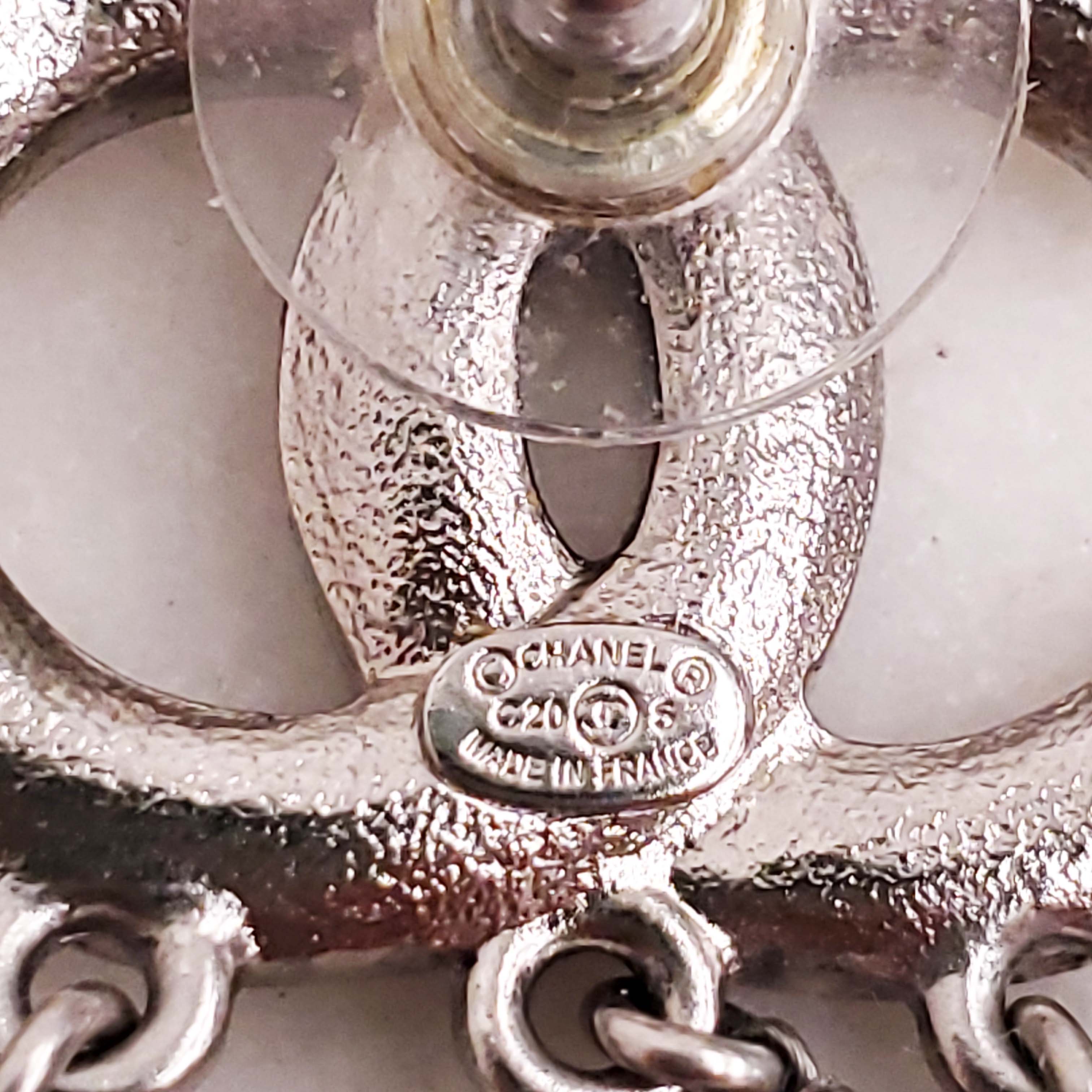 CHANEL CRYSTAL PEARL DROP EARRINGS