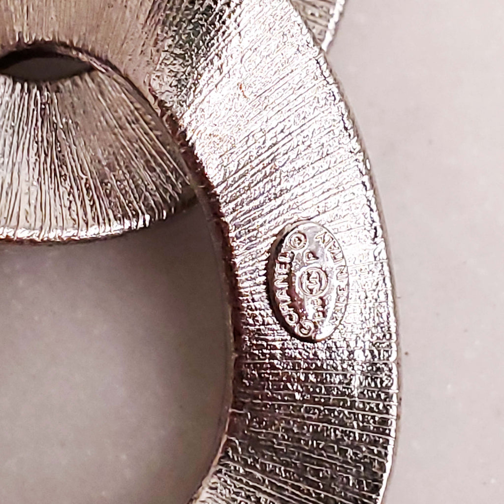 CHANEL CHAIN CRYSTAL CHOKER NECKLACE WITH LOGO