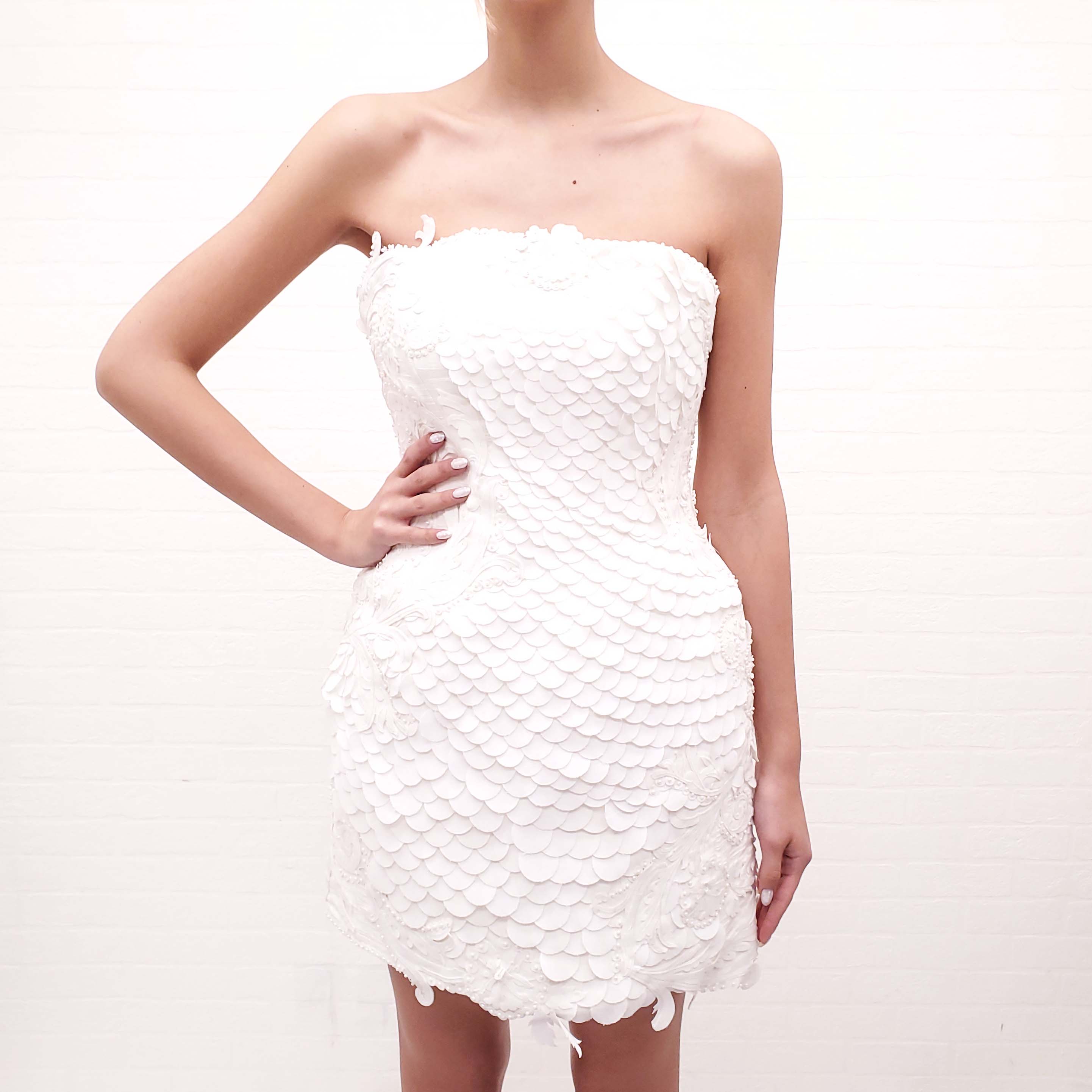 ZIMMERMANN WHITE TAMA FILIGREE EMBELLISHED MINI DRESS - SIZE 1 (SIZE US 6)