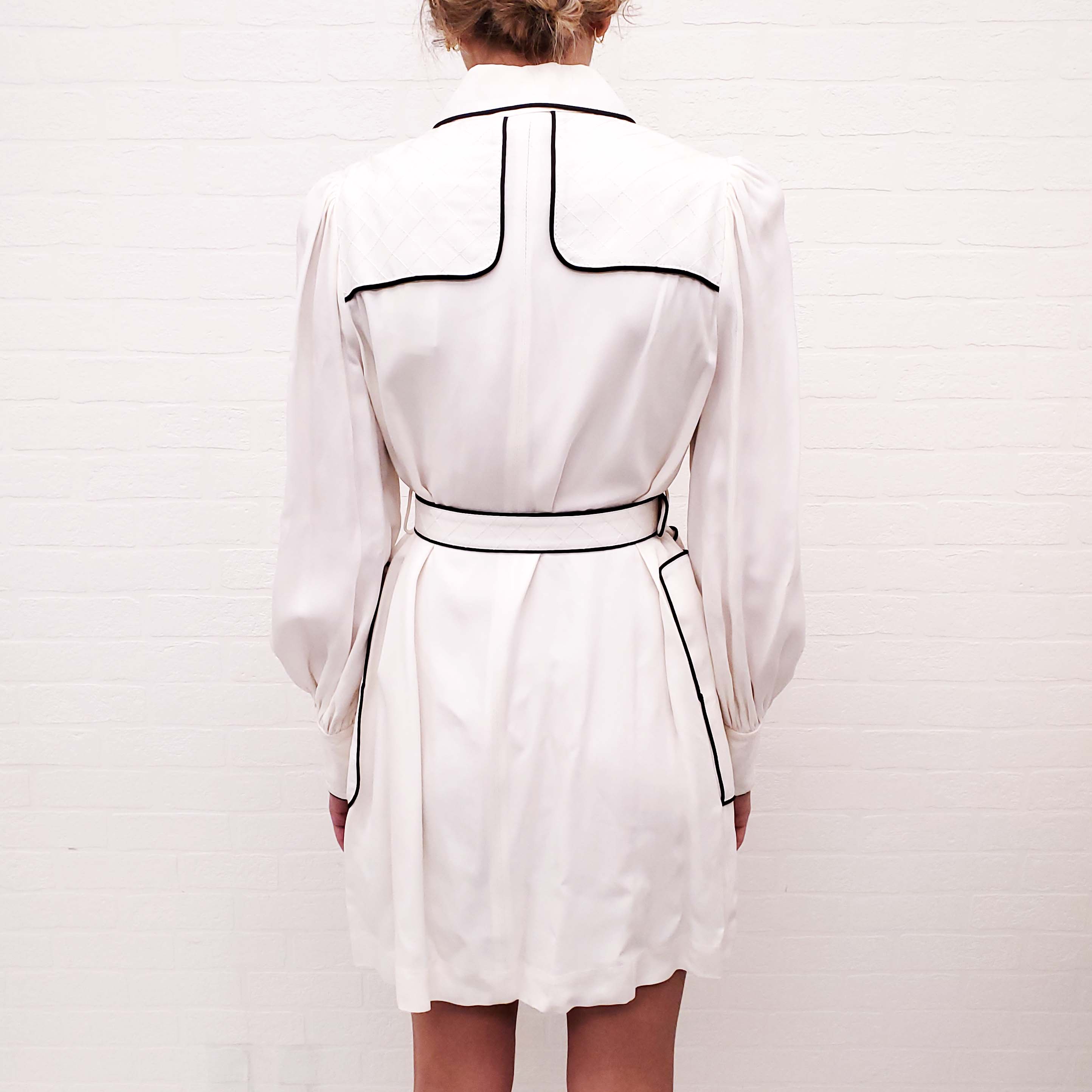 ZIMMERMANN CREAM SWING DRESS WITH CRYSTAL BUG DETAIL - SIZE 1 (SIZE US 6)