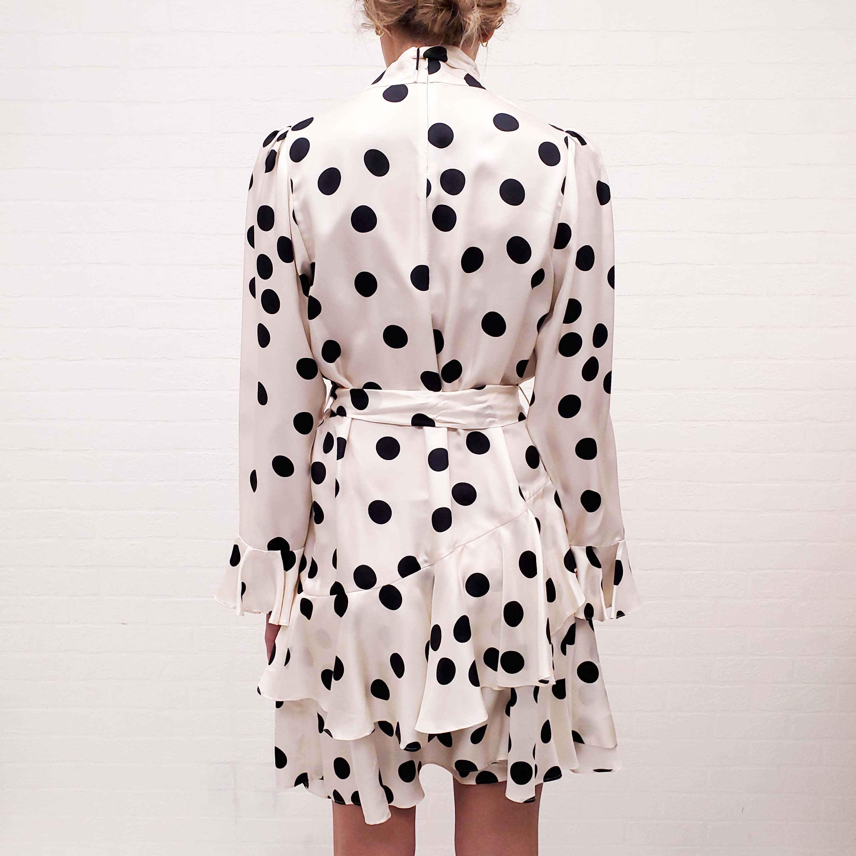 ZIMMERMANN CONFETTI LONG SLEEVE SILK MIDI DRESS - SIZE 3 (SIZE US 10)