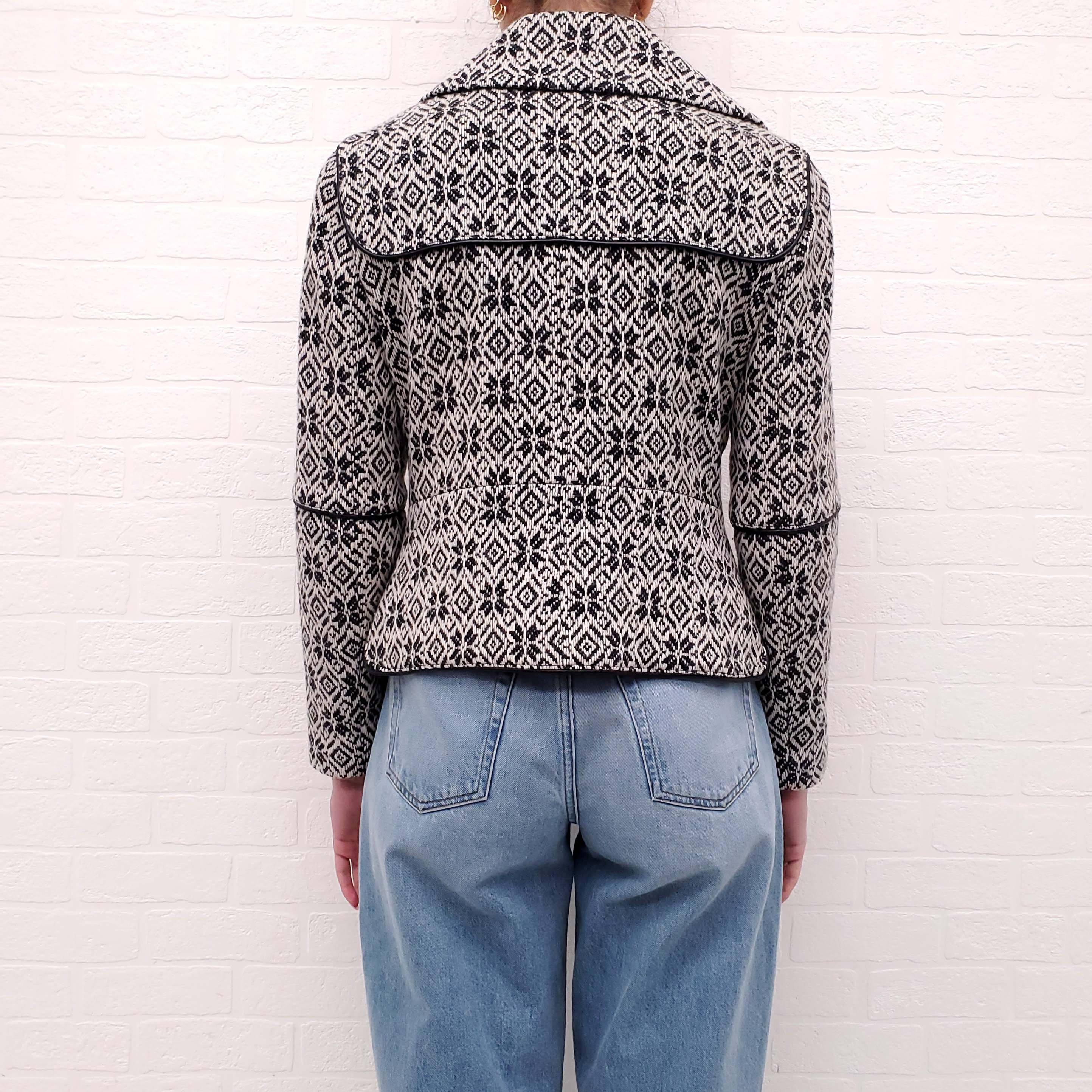 SMYTHE BLACK AND GREY PATTERNED JACKET - SIZE 6