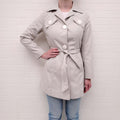 SMYTHE EGGSHELL JACKET WITH WHITE BUTTONS & BELT - SIZE 4
