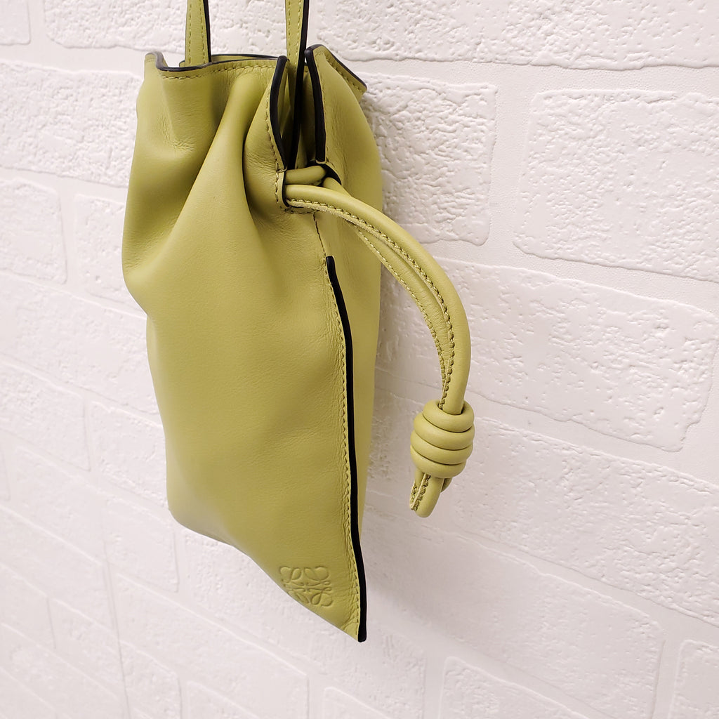 LOEWE LIME GREEN LEATHER FLAMENCO SMALL BAG