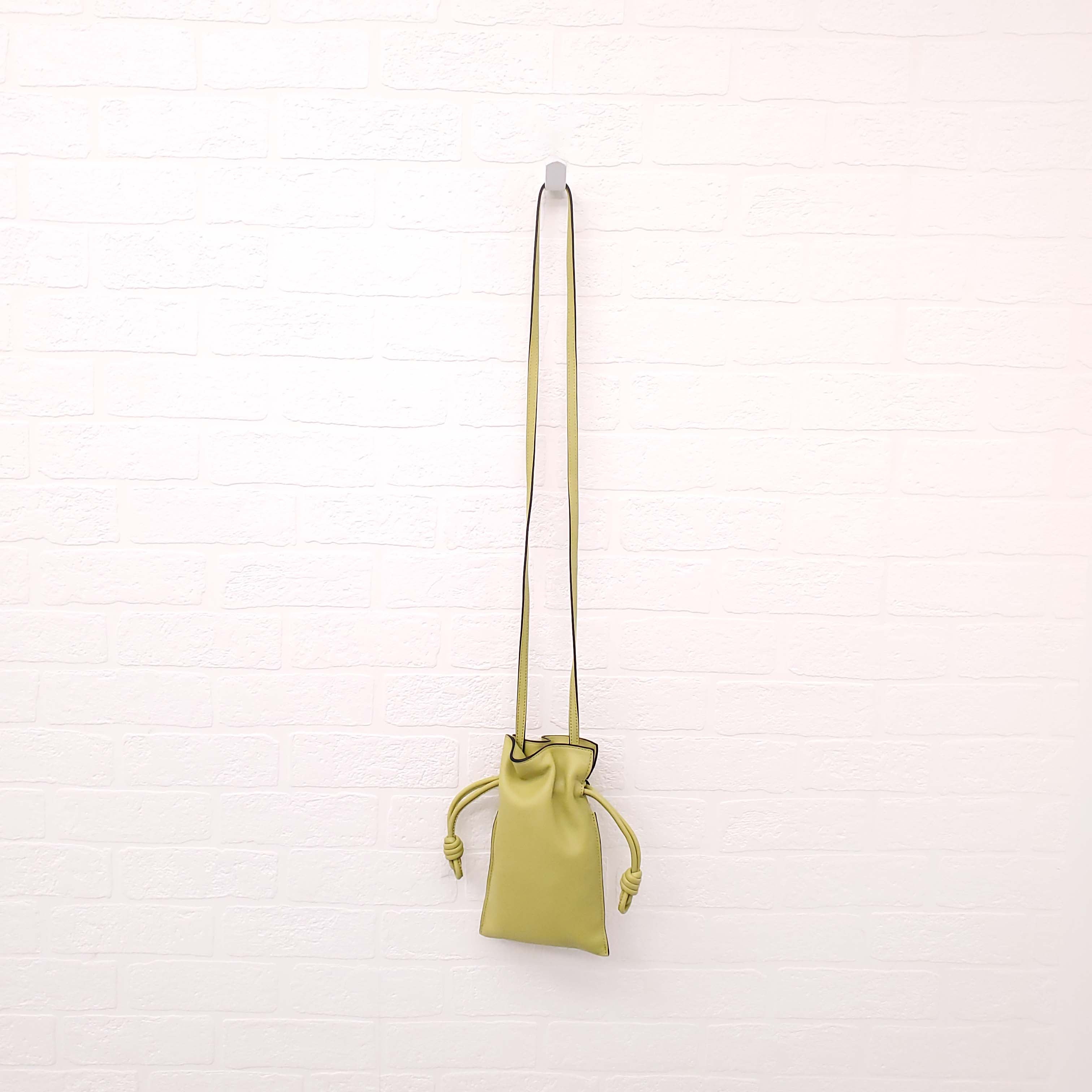 LOEWE LIME GREEN LEATHER FLAMENCO SMALL BAG