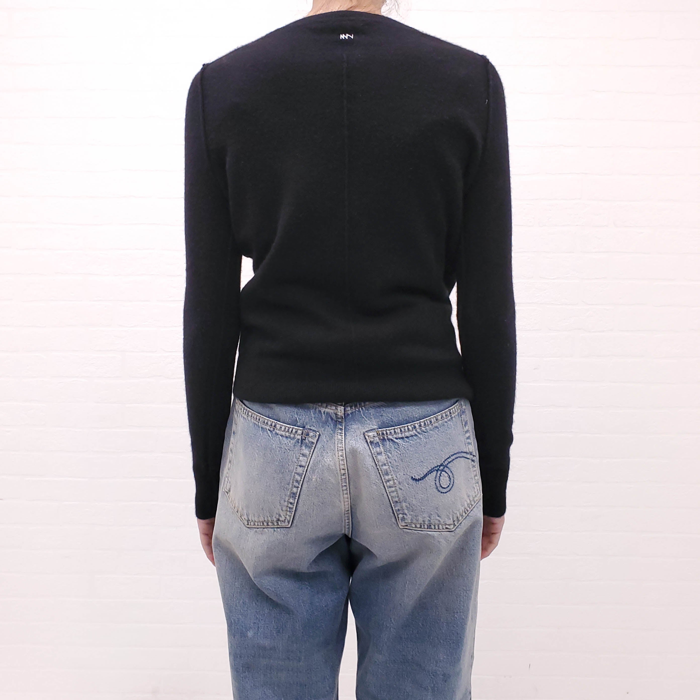 MISHA NONOO BLACK CASHMERE SWEATER - SIZE S