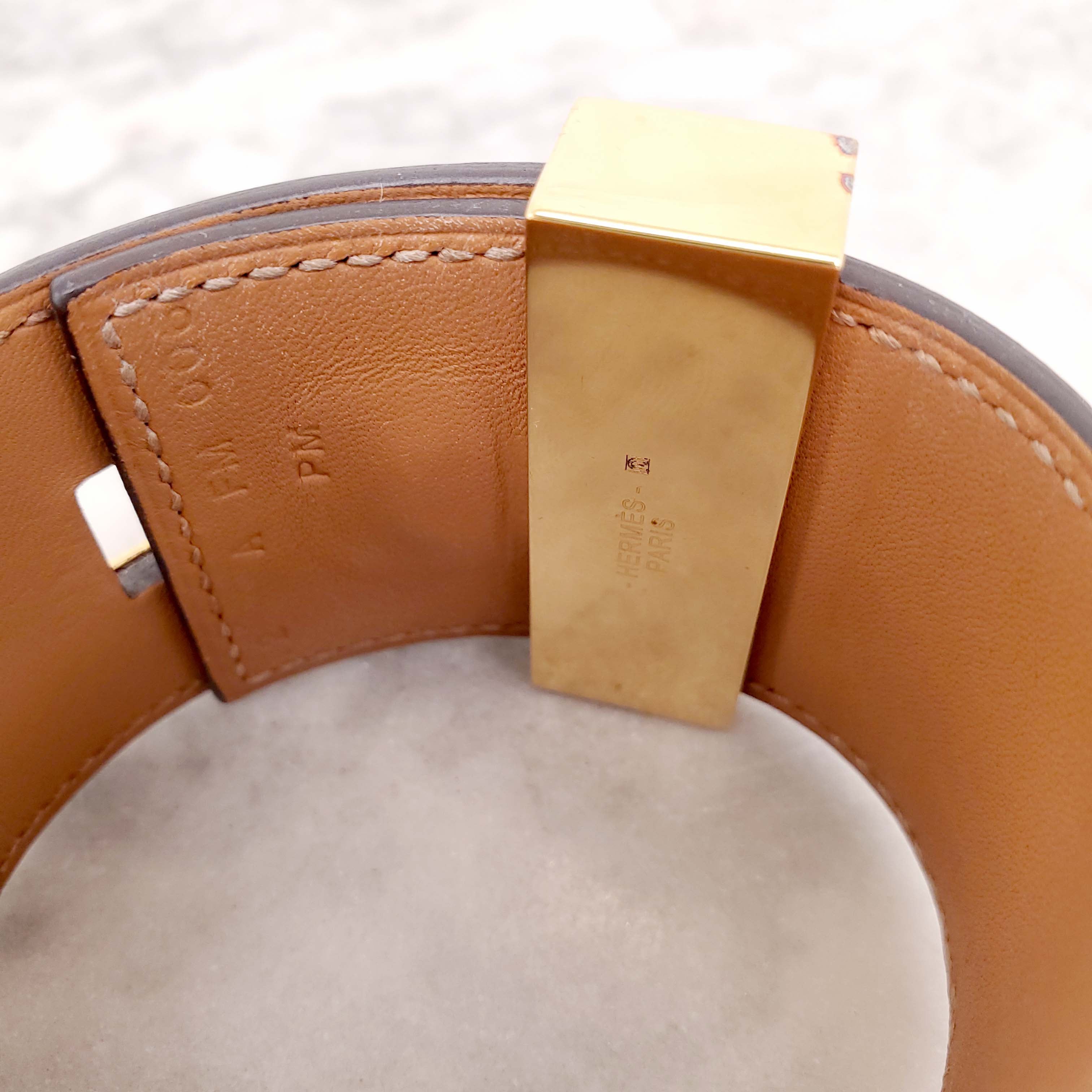 HERMÈS BURGUNDY COLLIER DE CHIEN BRACELET - SIZE T2