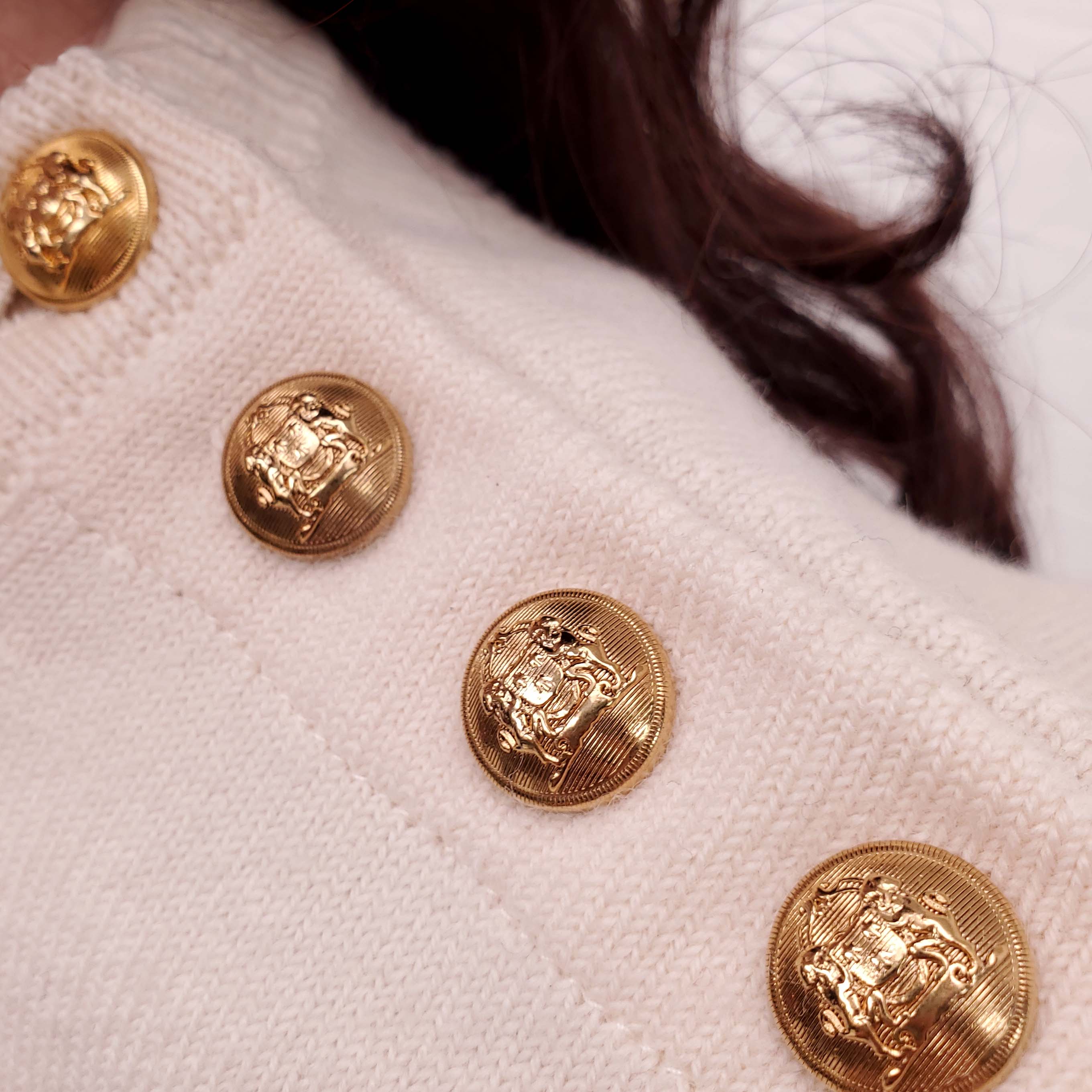 CELINE RED AND CREAM STRIPED SWEATER - SIZE S