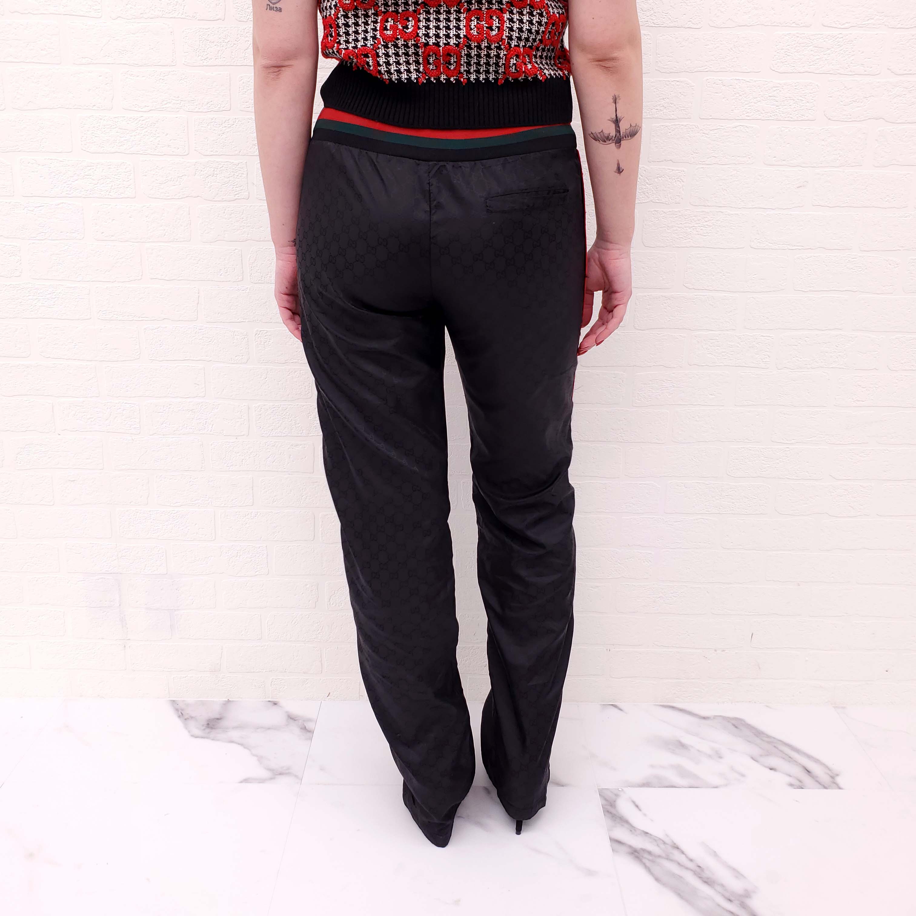 GUCCI NYLON GG TRACK PANTS - SIZE S