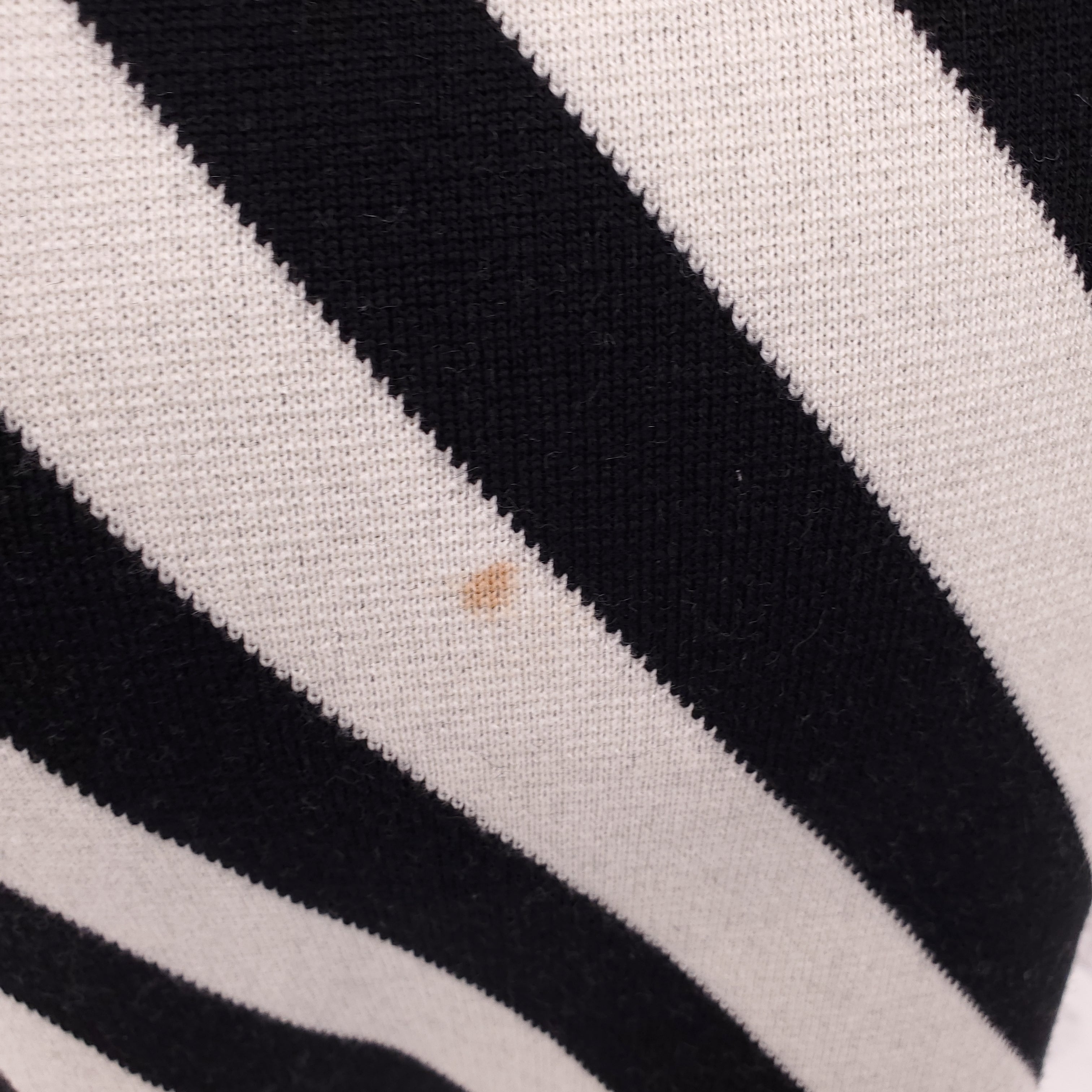 GUCCI CREAM AND BLACK STRIPED KNIT DRESS - SIZE XS