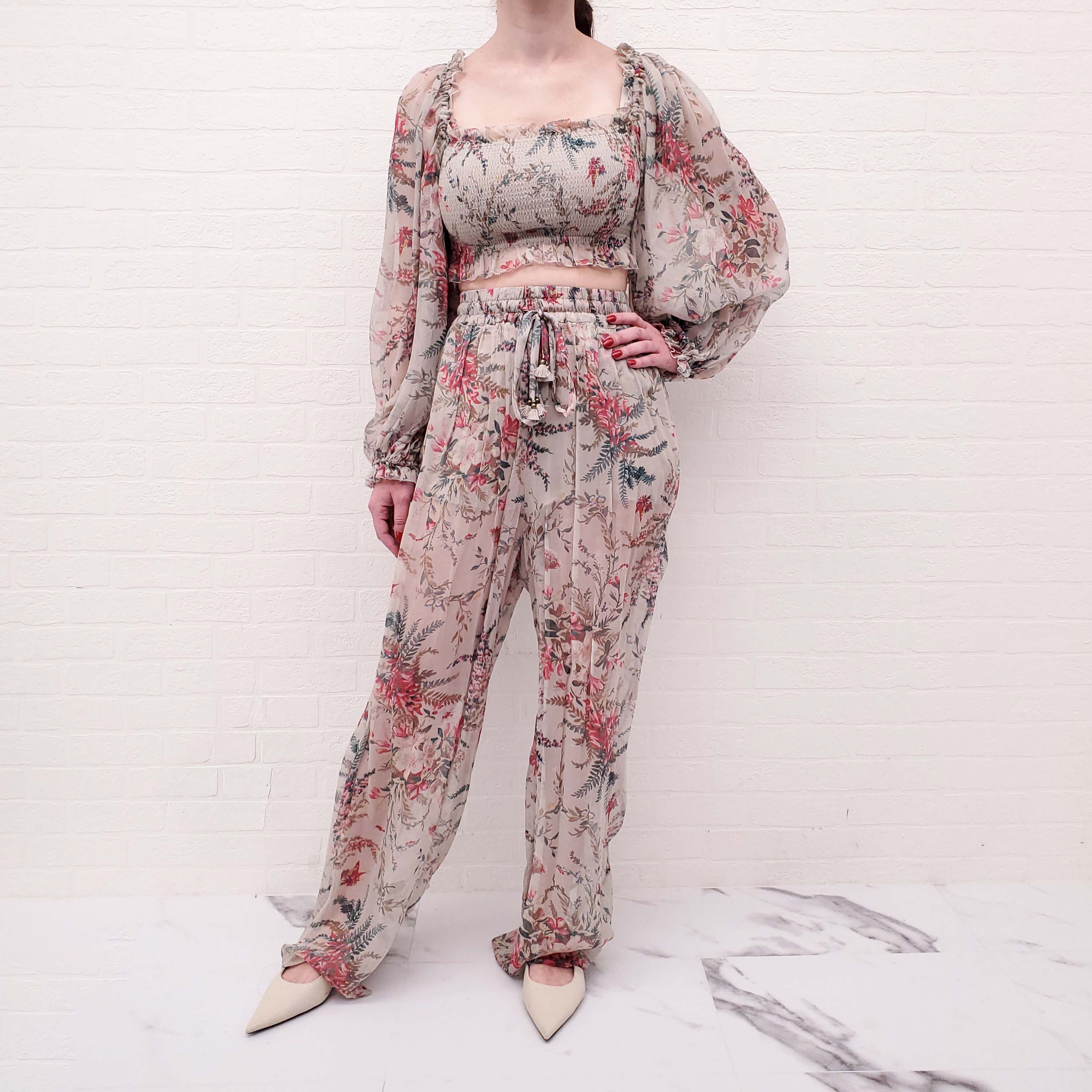 ZIMMERMANN 2-PIECE SILK PANTS AND TOP - SIZE 1 (US 4)